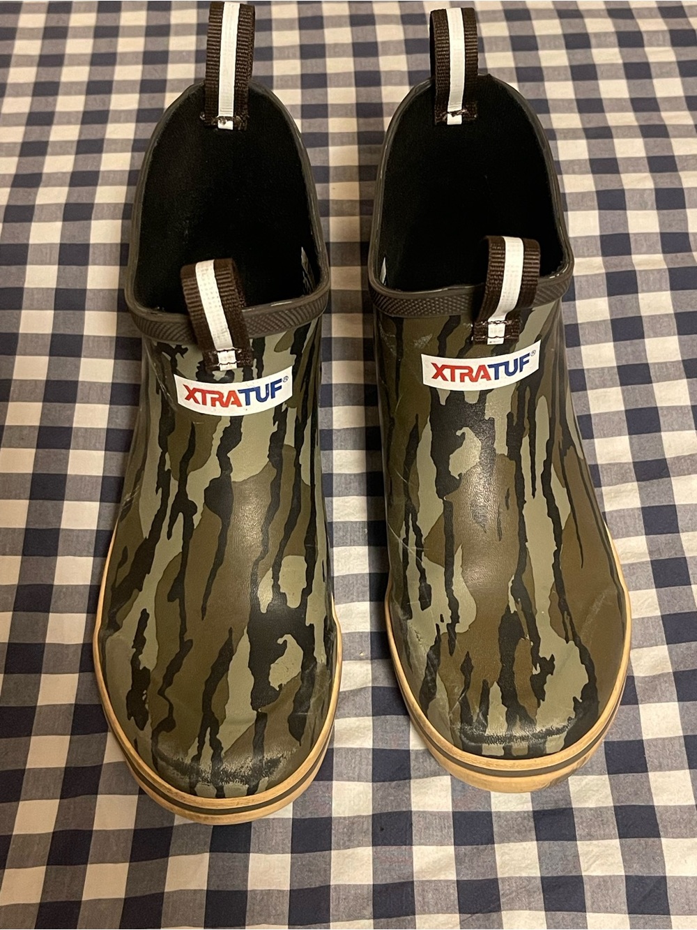 Xtratuf Kids' Camo Green Slip-On Deck Boots